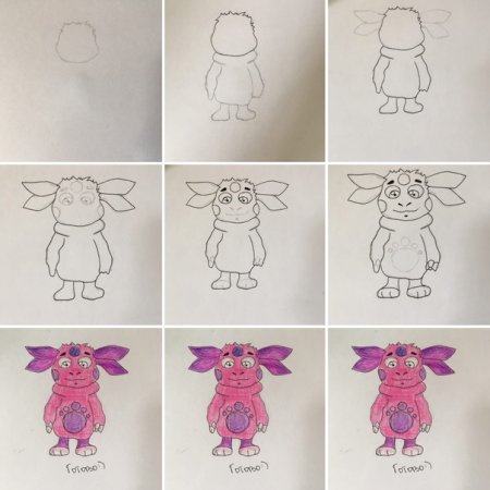 Рисунки для срисовки Лунтик