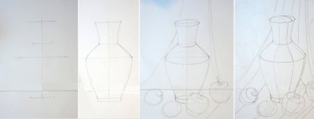 Этапы рисования натюрморта