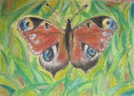 Апельсин масляной пастелью