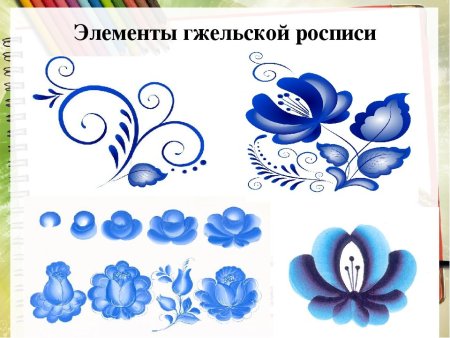 Элементы росписи Гжель для дошкольников