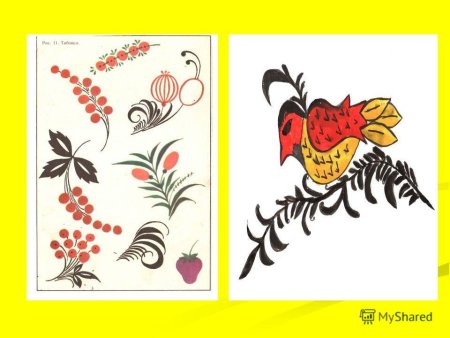 Простые элементы хохломской росписи