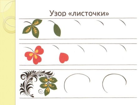 Элементы хохломской росписи узор листочки