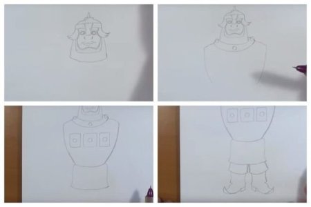 Поэтапное рисование богатыря