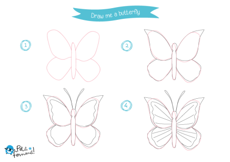 Как нарисовать бабочку поэтапно