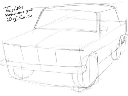 Нарисовать ВАЗ 2107 поэтапно