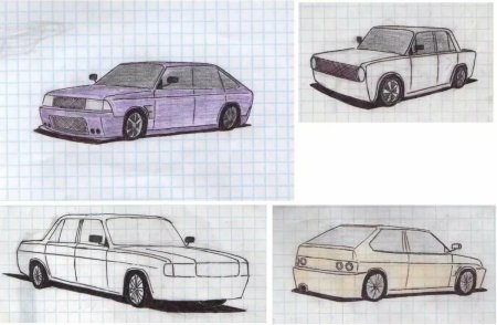 Рисунки по клеточкам машины