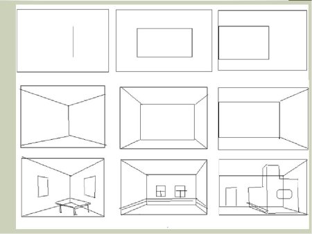Поэтапное рисование интерьера русской избы