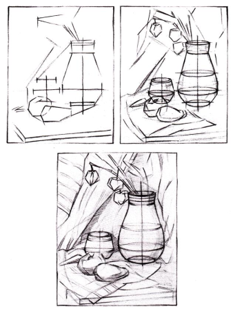 Этапы построения натюрморта