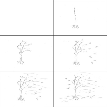 Рисование осеннее дерево