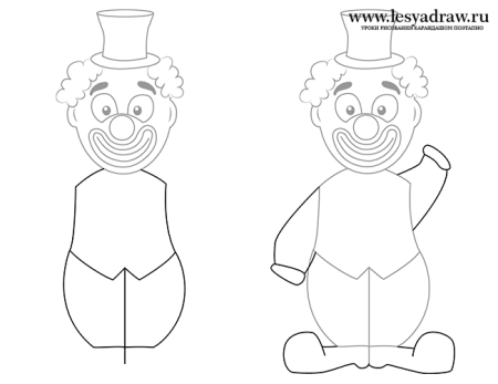 Поэтапное рисование клоуна для дошкольников