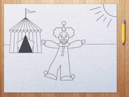 Поэтапное рисование клоуна для дошкольников