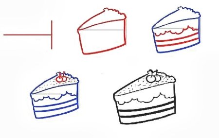 Нарисовать продукты пошагово