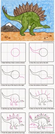 Уроки рисования динозавров для детей