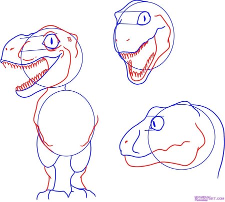 Динозавр пошаговое рисование