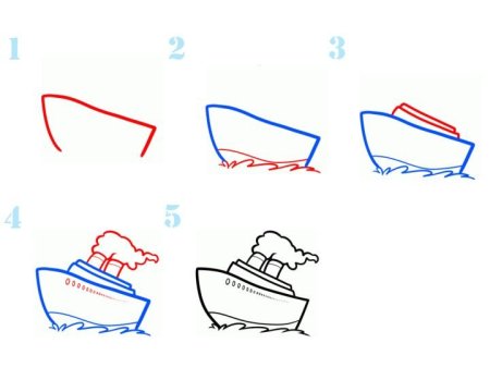 Корабль рисунок карандашом для детей