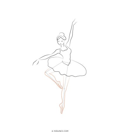Балерина поэтапное рисование