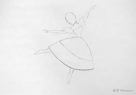 Балерина поэтапное рисование