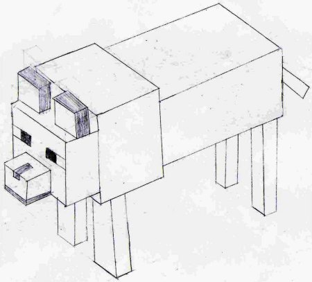 Разукрашки майнкрафт собака