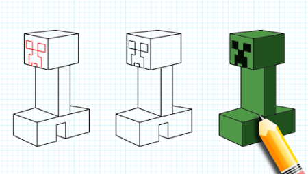 Срисовывать самого легкого КРИПЕР В МАЙНКРАФТЕ.