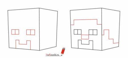 Майнкрафт рисунок пошагово