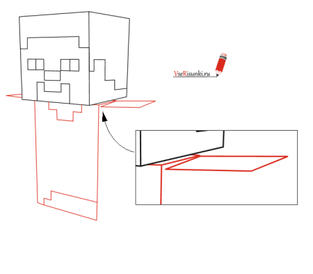 Поэтапное рисование майнкрафт
