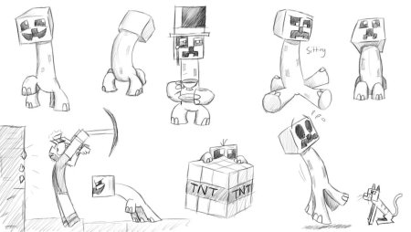 Картинки для срисовки майнкрафт мобы