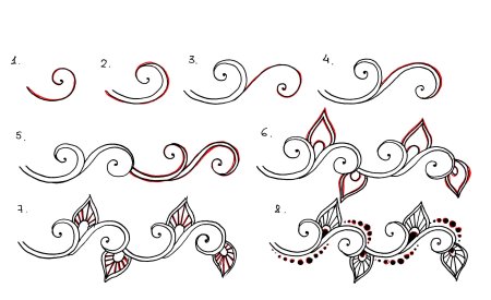 Мехенди для начинающих эскизы поэтапно