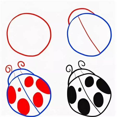 Поэтапное рисование насекомых