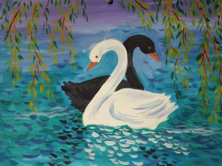 Лебедь рисунок