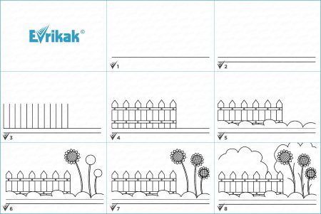 Рисуем сад с детьми поэтапно