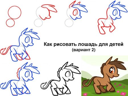 Пони рисунок поэтапно для начинающих