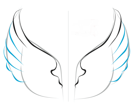 Крылья нарисованные карандашом