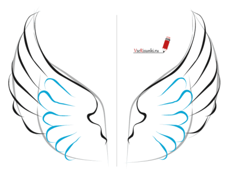 Рисование крыльев ангела поэтапно