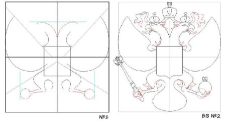 Поэтапный рисунок герба России