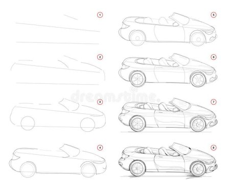 Гоночная машина рисунок легкий