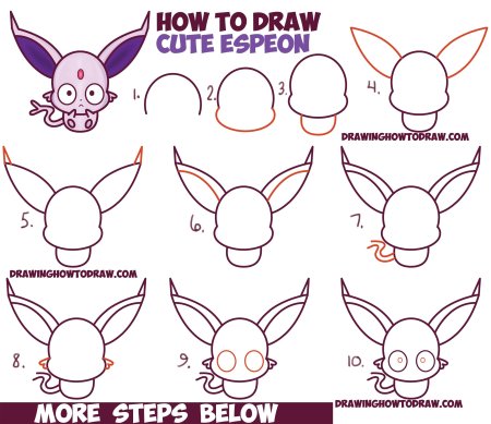 Как нарисовать Покемона | Рисунок Покемона Пикачу поэтапно карандашом