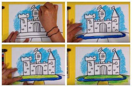 Поэтапное рисование замка