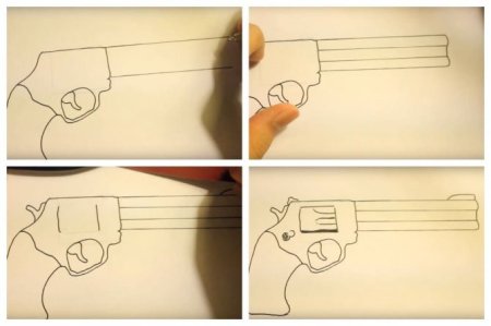 Пистолет рисунок пошагово