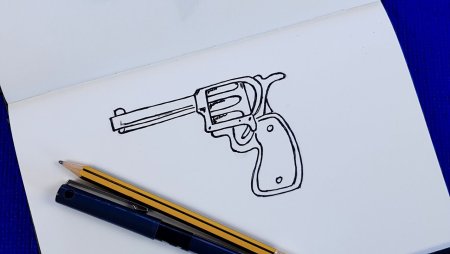 Нарисовать пистолет ребенку 5 лет