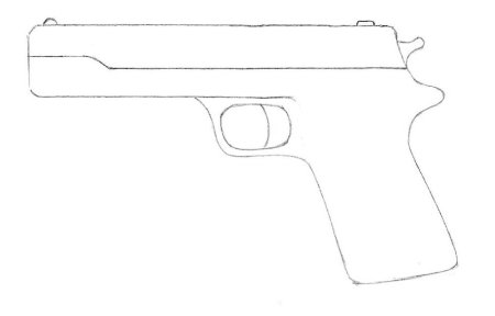 Пошаговой как рисовать пистолет детям