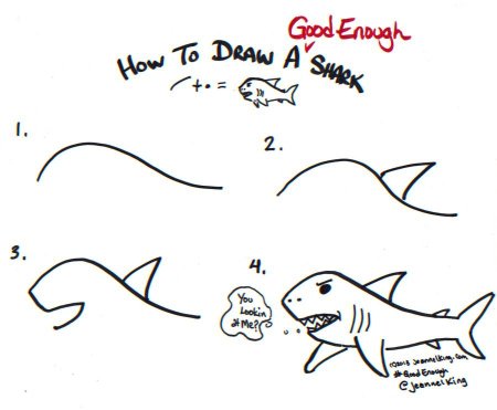 Как нарисовать акулу из цифр