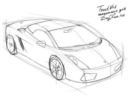 Ламборджини рисунок карандашом