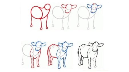 Поэтапное рисование быка