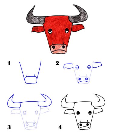 Как рисовать быка