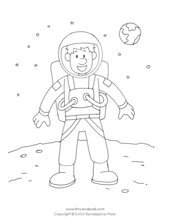 Космонавт рисунок для детей карандашом