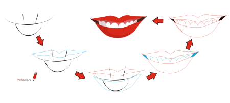 Улыбка карандашом поэтапно