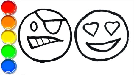 Смайлики рисунки карандашом
