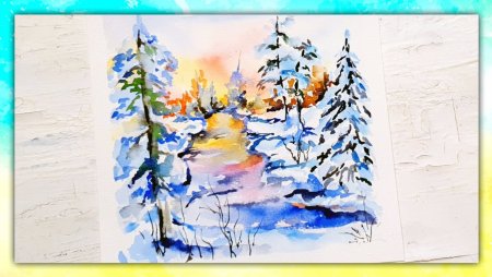 Последовательное рисование пейзажа