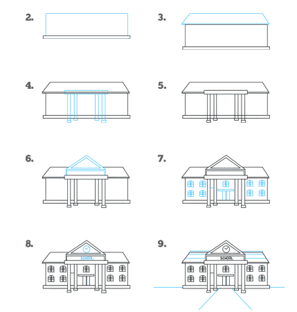 Рисование пошагово дом