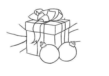 Новогодние подарки рисунок карандашом